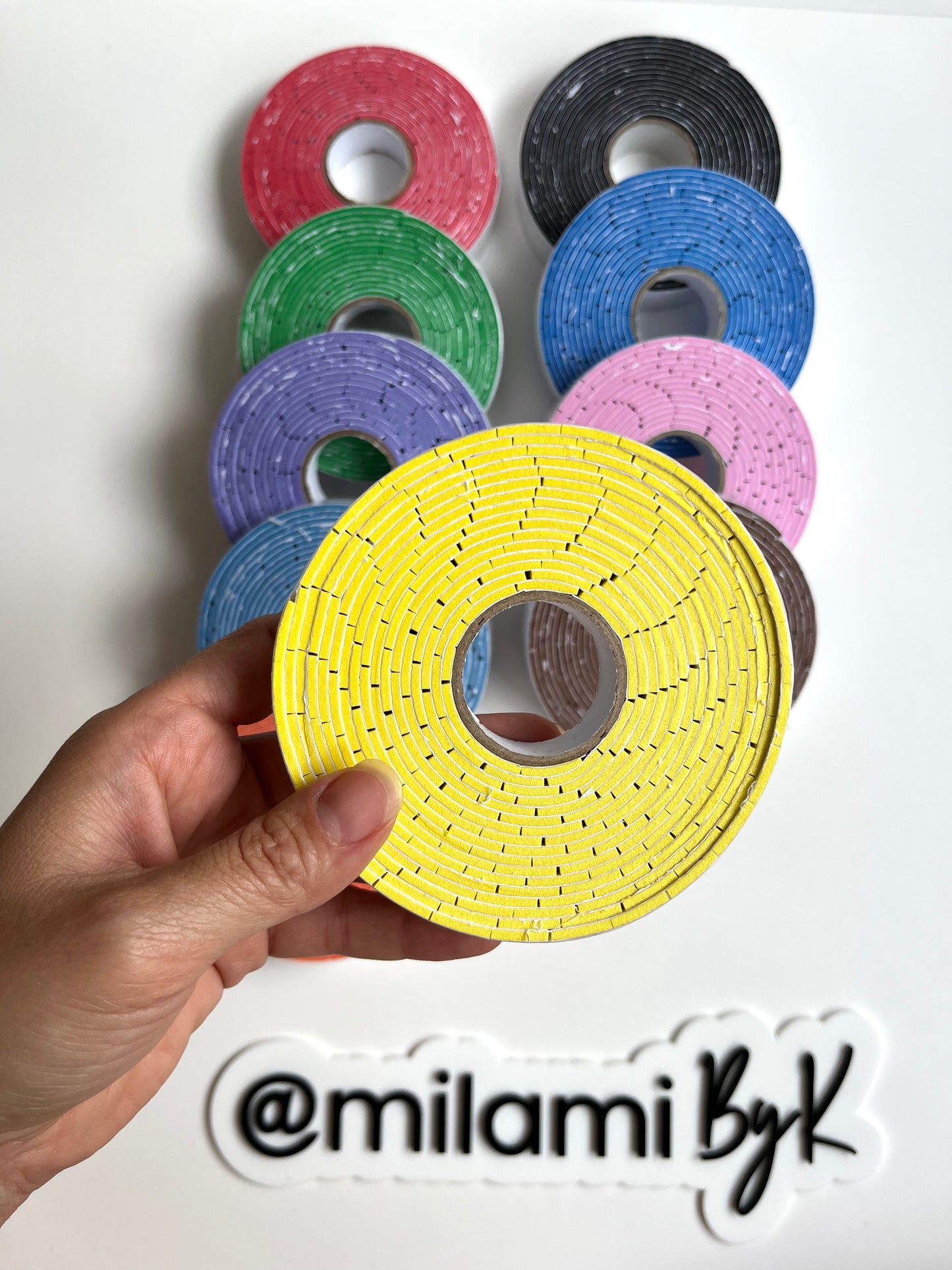 Coloured, Pre-Cut Double-Sided Foam Tape (set of 2 rolls)