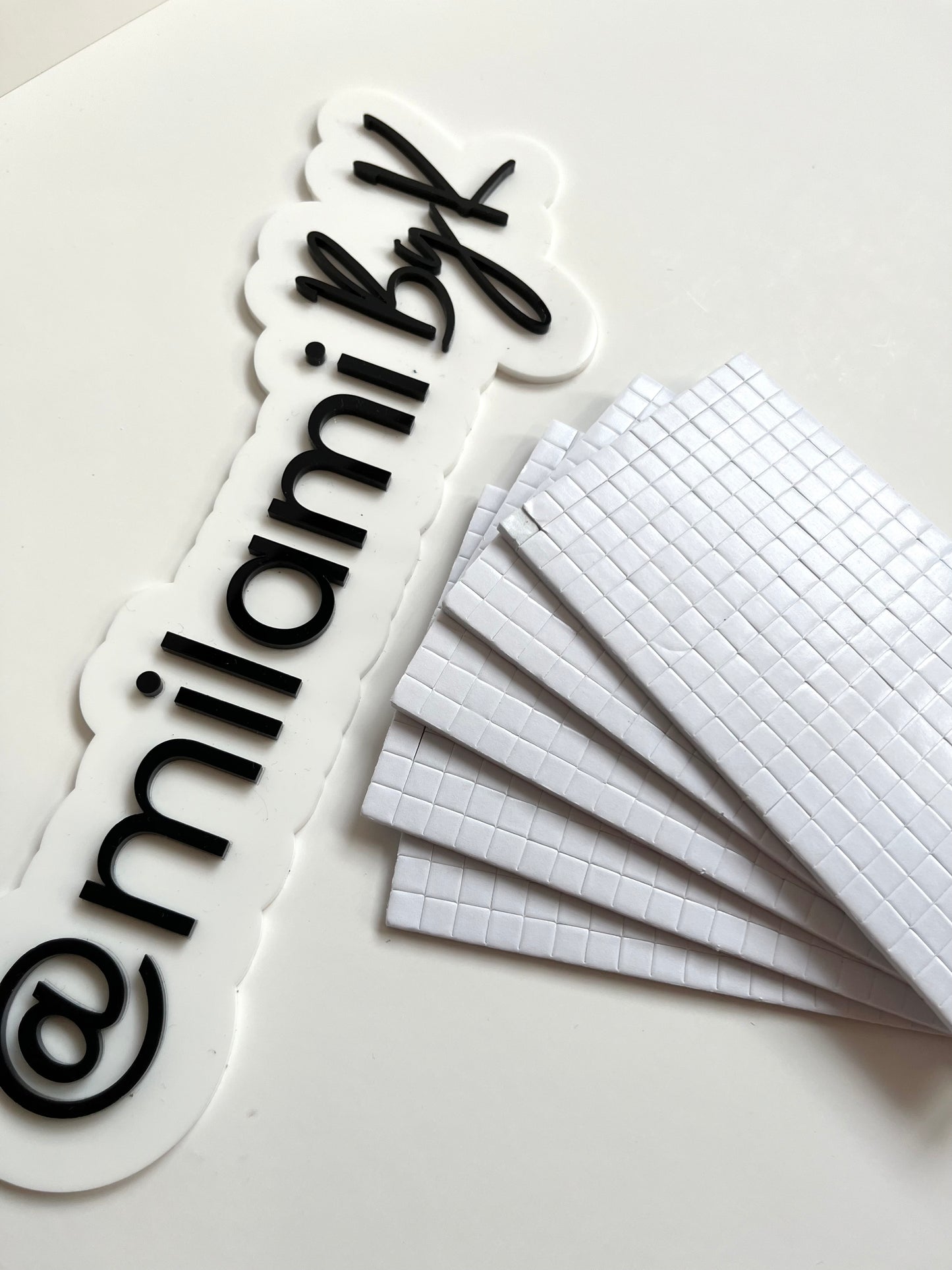 White, Pre-cut Double-Sided Foam Squares (set of 5 sheets)